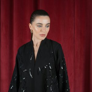 Midnight bloom abaya