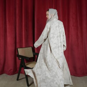 Ivory botanical abaya