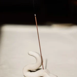 Olive ceramic incense holder — illustrative stock photograph